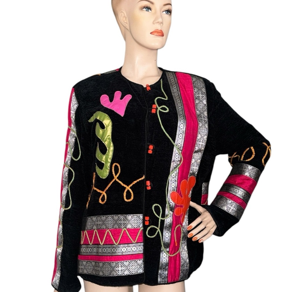 Vintage Allure Artsy Patchwork Jacket - image 8